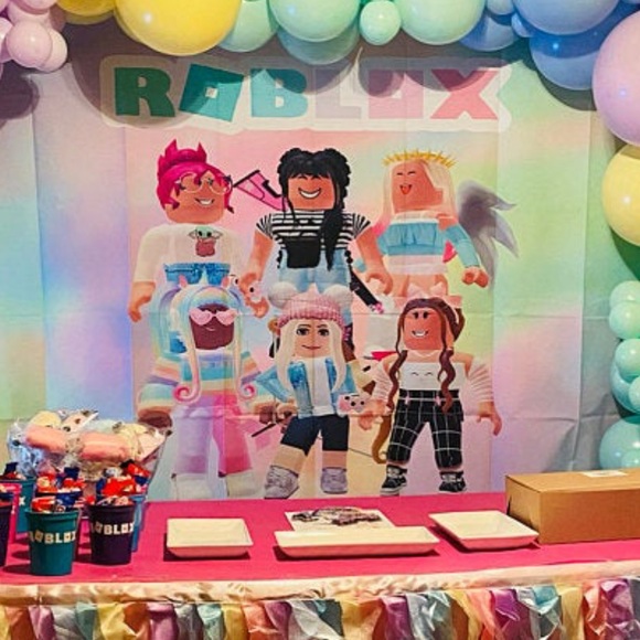 Roblox backdrop 7x5ft backdrop roblox girls party - Picture 3 of 3